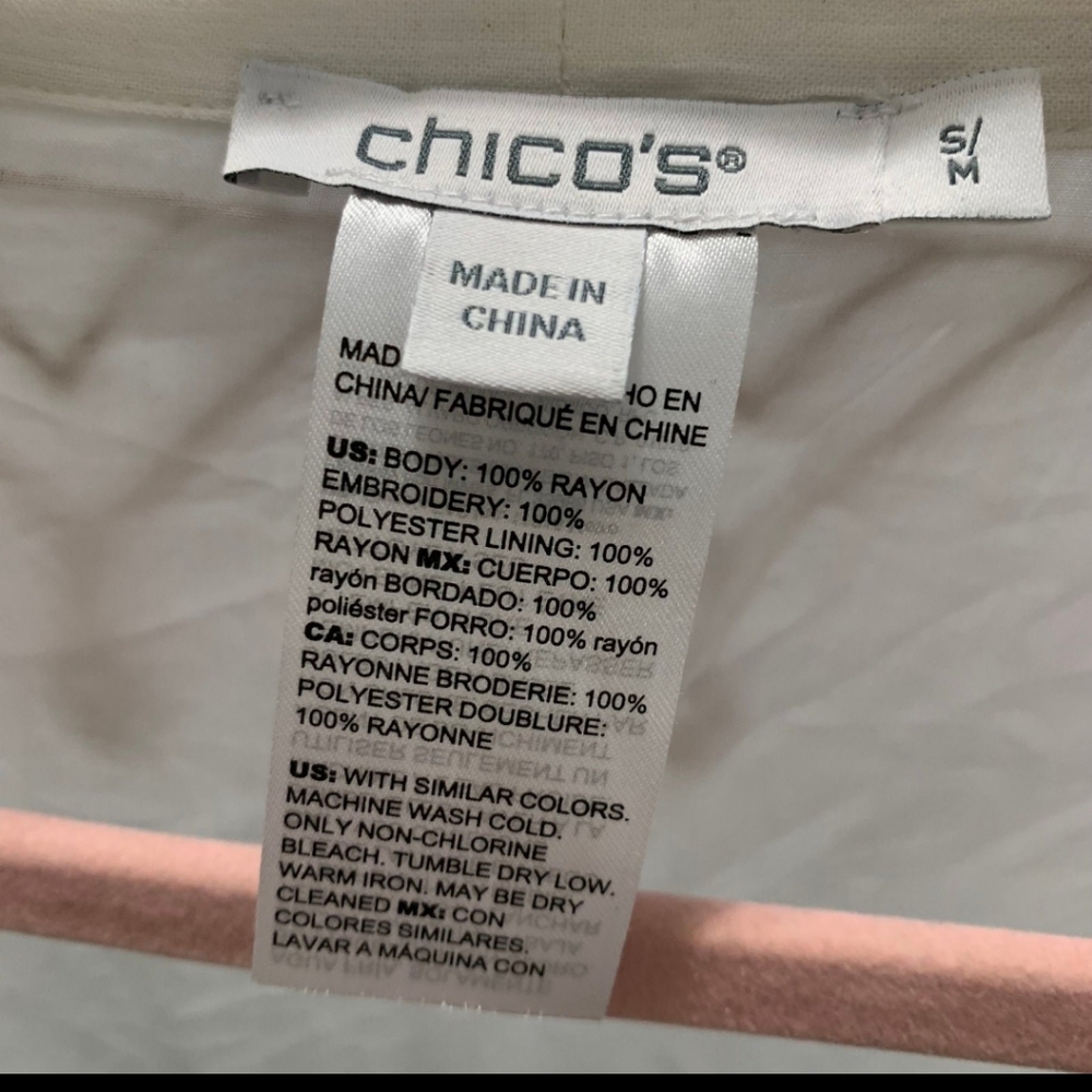 Chico's Elegant Cream Embroidered Kimono - Picture 6 of 10